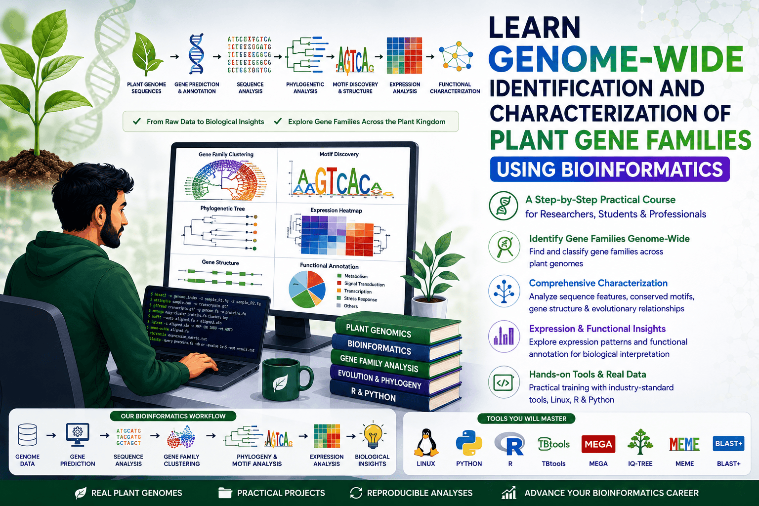 Learn Genome-Wide Identification and Characterization of Plant Gene Families Using Bioinformatics