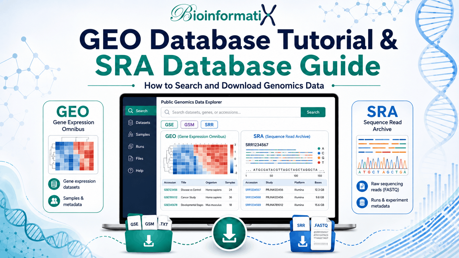 GEO Database Tutorial & SRA Database Guide: How to Search and Download Genomics Data (2026)